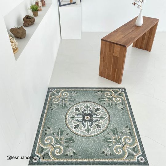 Amanda vinyl mosaic rug - XL Table size 150x150 (Ready to Ship)