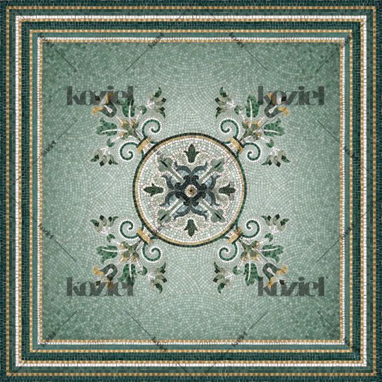 Amanda vinyl mosaic rug - XL Table size 150x150 (Ready to Ship)