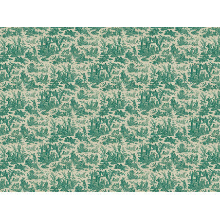 Toile de Jouy pattern wallpaper - Green