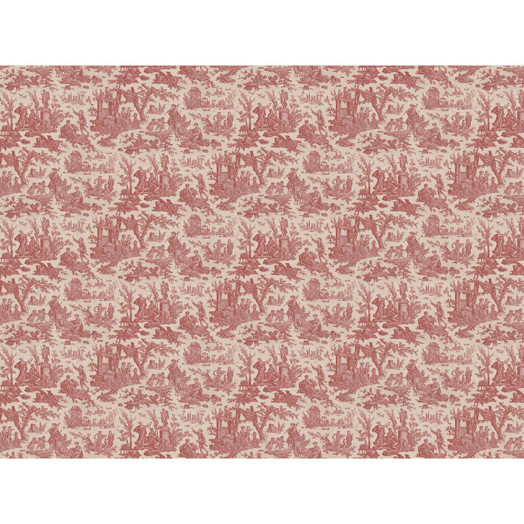Toile de Jouy pattern wallpaper - Red